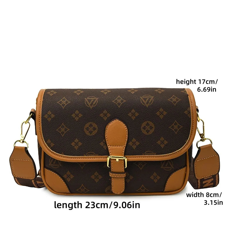 New Classic Texture Crossbody Bag Versatile Crossbody Bag High-End Underarm Bag Nurse Bag Wide Shoulder Strap Bag
