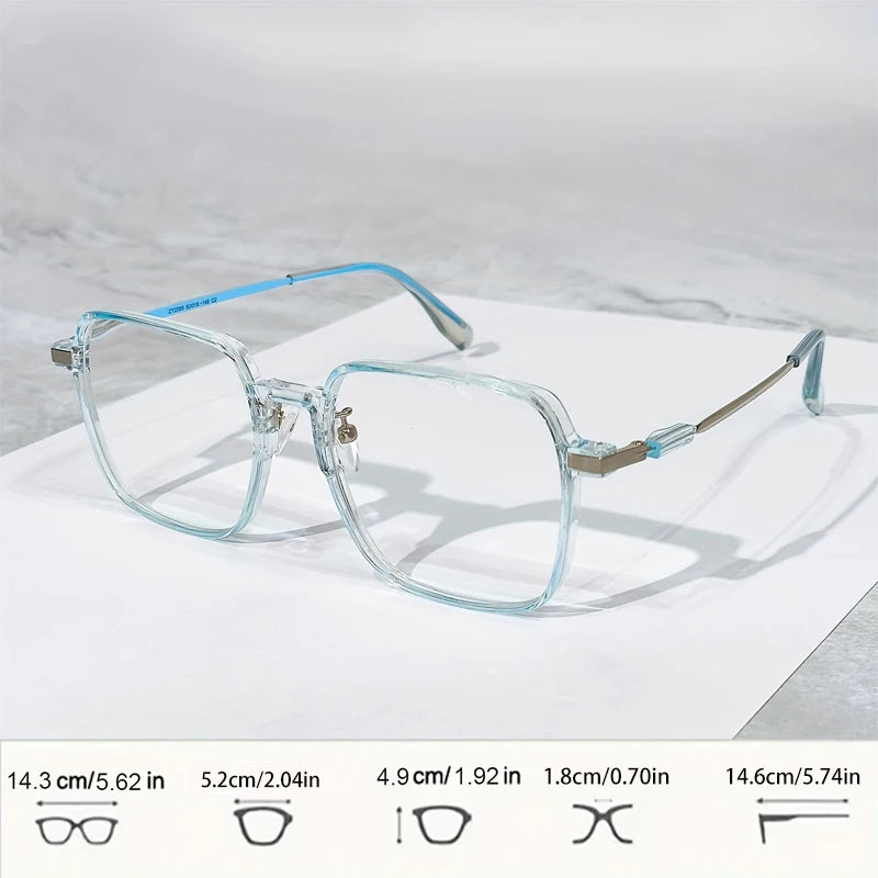 Large Square Reading Glasses with Glitter, Fashionable Reading Glasses, Reading Glasses for Women and Men  +1.0 To +4.0