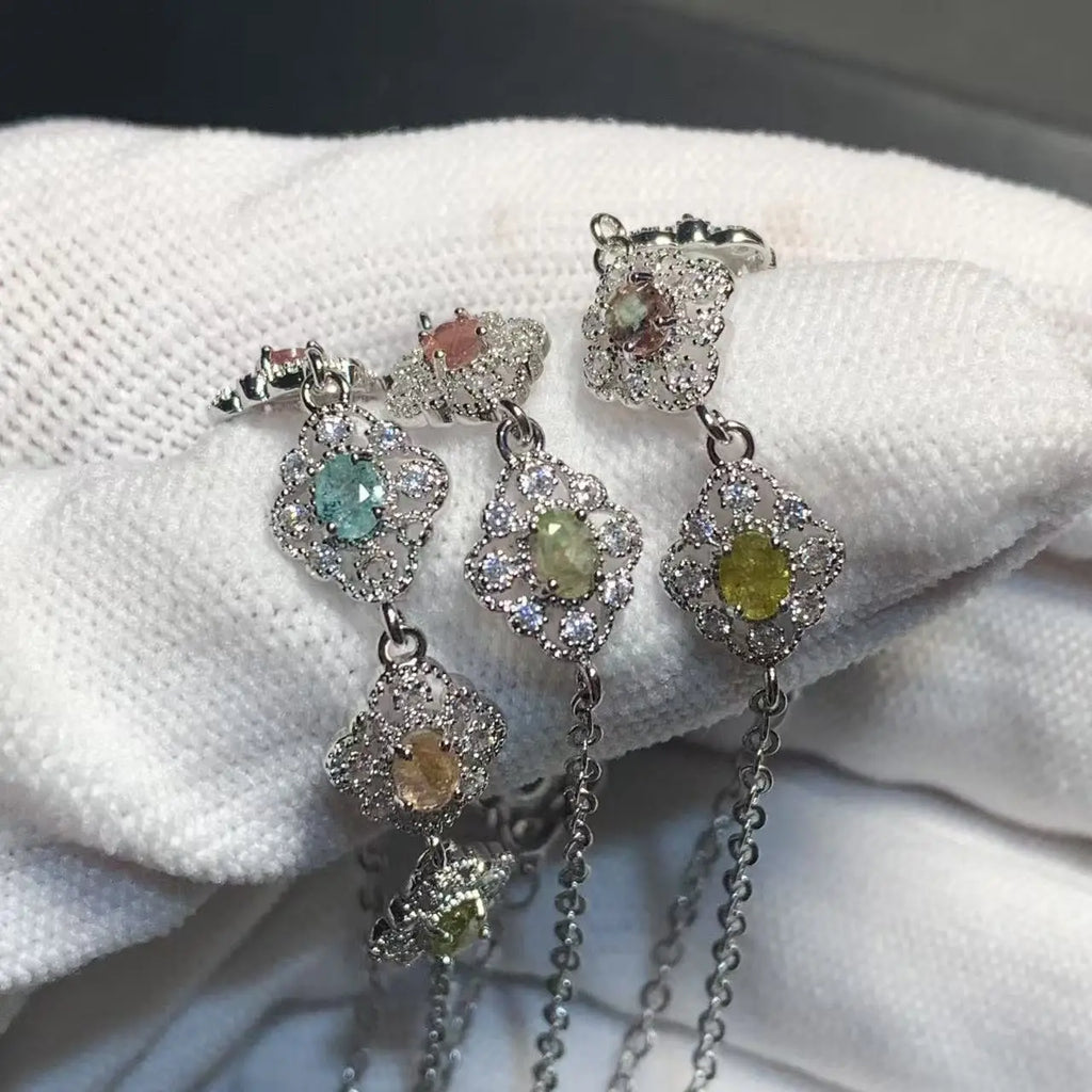 Natural Tourmaline Bracelets & Bangles For Women  Adjustable Fine Jewelry stone