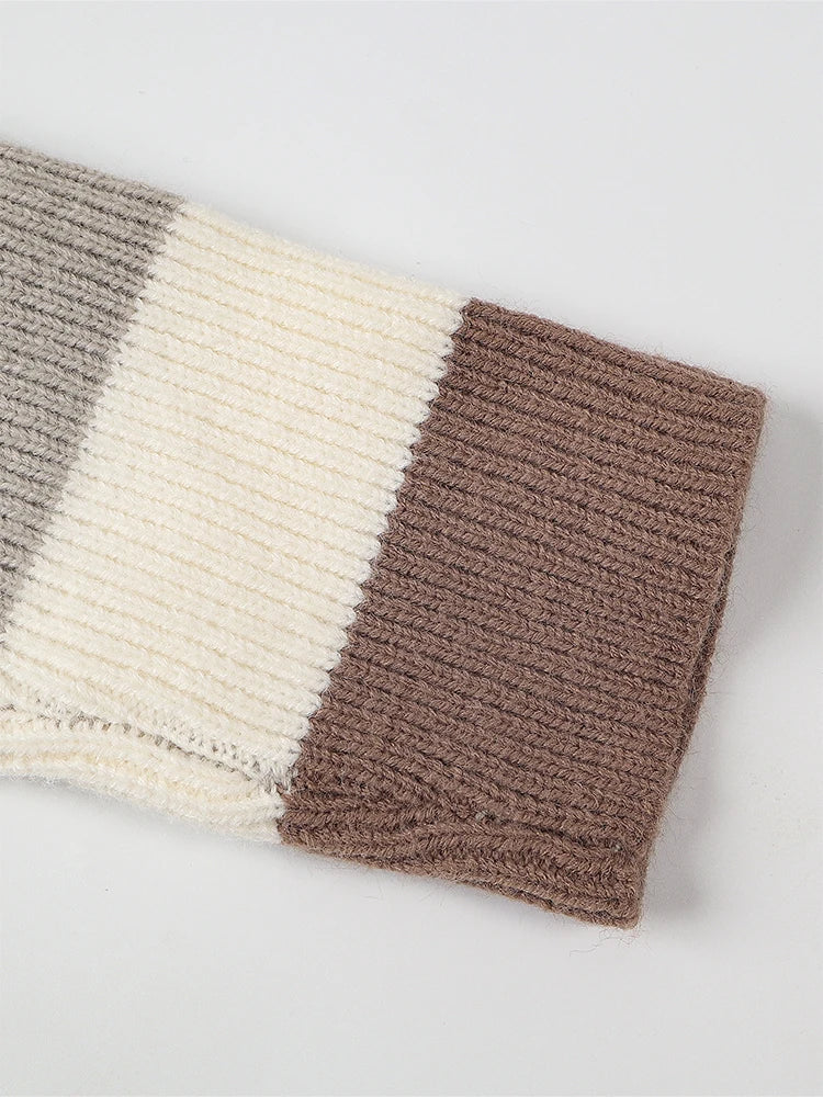 Women's Hooded Long Cardigan Autumn Winter 2024 Vertical Stripes Placket Design with Pockets Fashionable Outerwear