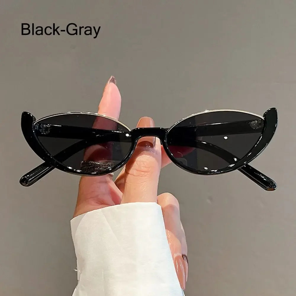 Vintage Small Cat Eye Sunglasses for Women Trendy Half-frame Sun Glasses UV400 Fashion Shades Eyewear Summer Anti UV Sunglasses