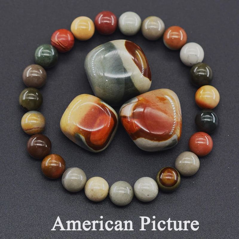 Genuine Tree Patterned Agates Beads Bracelet Woman Real Natural Moss Agates Bracelets Man Energy Stones for Healing Fengshui