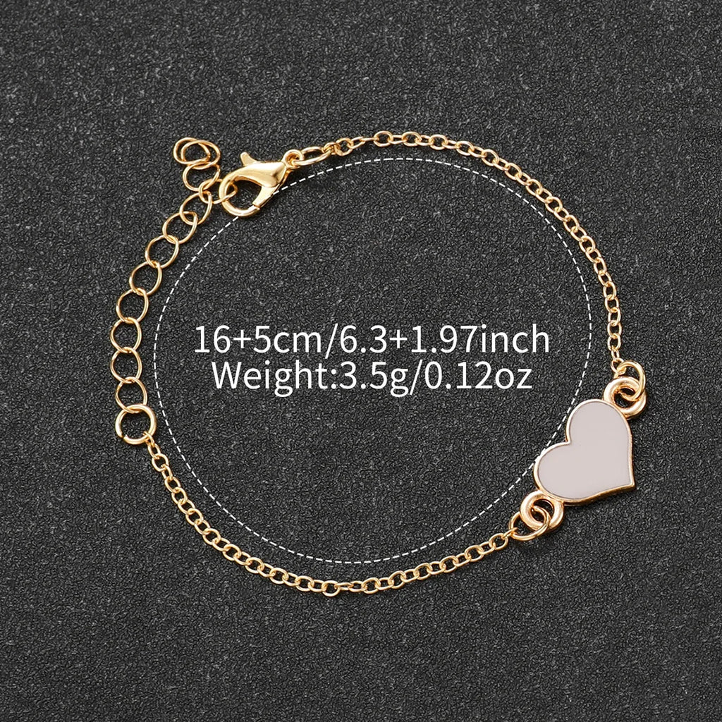 2PCS/Set Fashion Women Leather Strap Wrist Watches Simple Dial Quartz Watch With Heart Bracelet Set (Without Box)