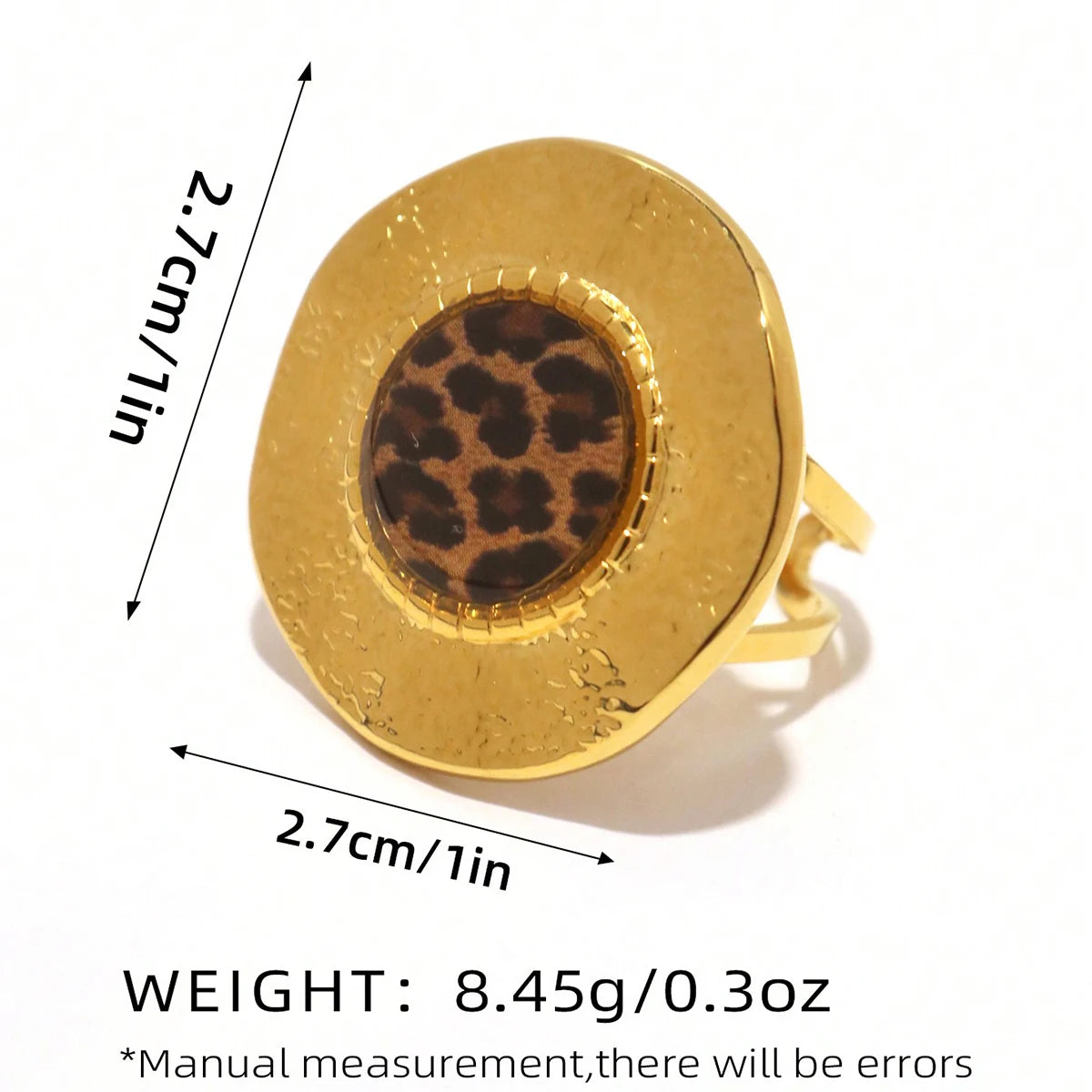 Minimalist 18K PVD Golden Plated 316 Stainless Steel Rings Chunky Jewelry High QualityCharm Stylish Boho Leopard Golden Jewelry