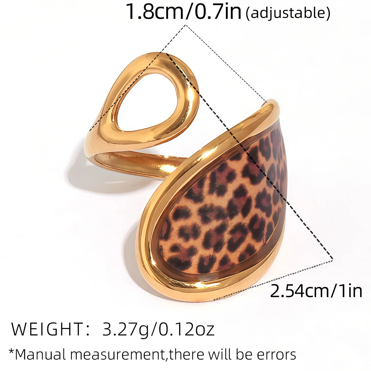 Minimalist 18K PVD Golden Plated 316 Stainless Steel Rings Chunky Jewelry High QualityCharm Stylish Boho Leopard Golden Jewelry