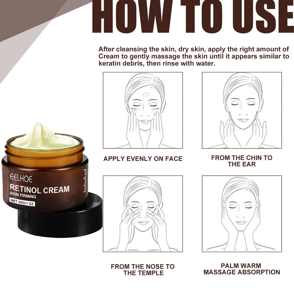 Double Retinol Facial Cream Anti-aging Fade Fine Line Wrinkle Firming Lifting Repair Skin Barrier Brightening Moisturizing Cream