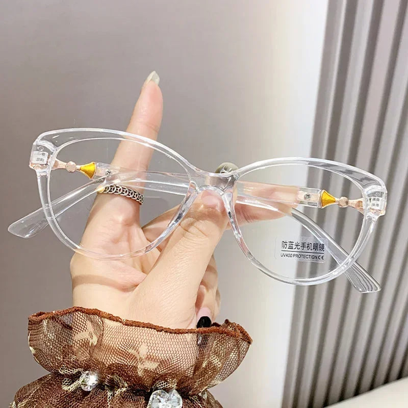 Luxury Ladies Reading Glasses Woman Prescription Glasses For Sight Plus Women's Grade Glasses Transparent Anti Blue +2 +2.5