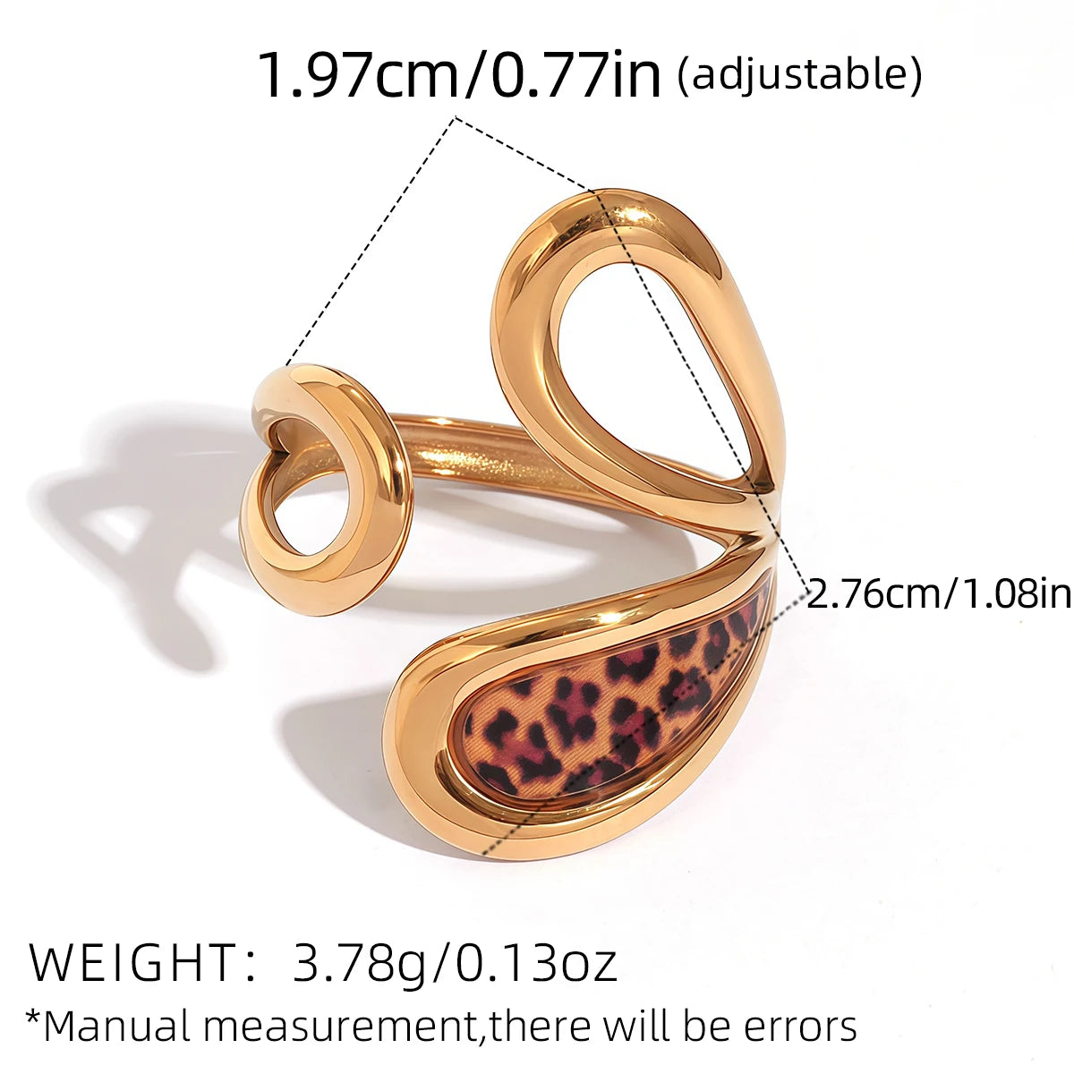 Minimalist 18K PVD Golden Plated 316 Stainless Steel Rings Chunky Jewelry High QualityCharm Stylish Boho Leopard Golden Jewelry