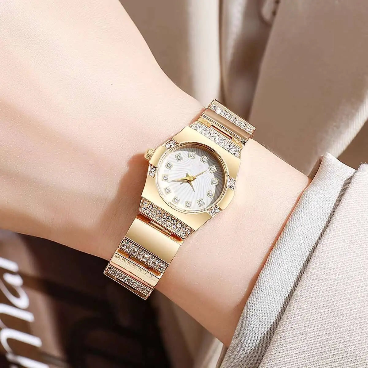 Luxury Rhinestone Women Watches Fashion Small Dial Quartz Watch Steel Strap Wristwatches for Girls Clock Reloj Mujer