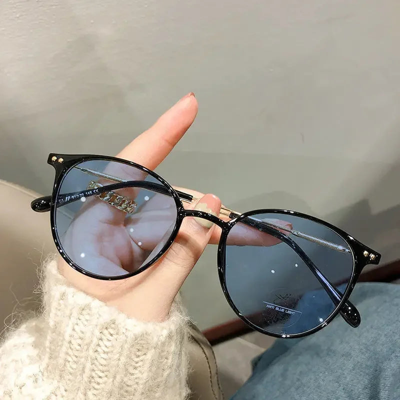 Photochromic Minus Glasses Luxury Anti Blue Light Ladies Myopia Sunglasses Finished Optical Short-sight Goggle Diopter 0 To -6.0