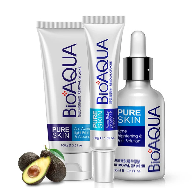 BIOAQUA Firming Skin Care Set Essence Firming Oil Control Refreshing Facial Cleanser Serum Face Care  Cream Set Skin Care