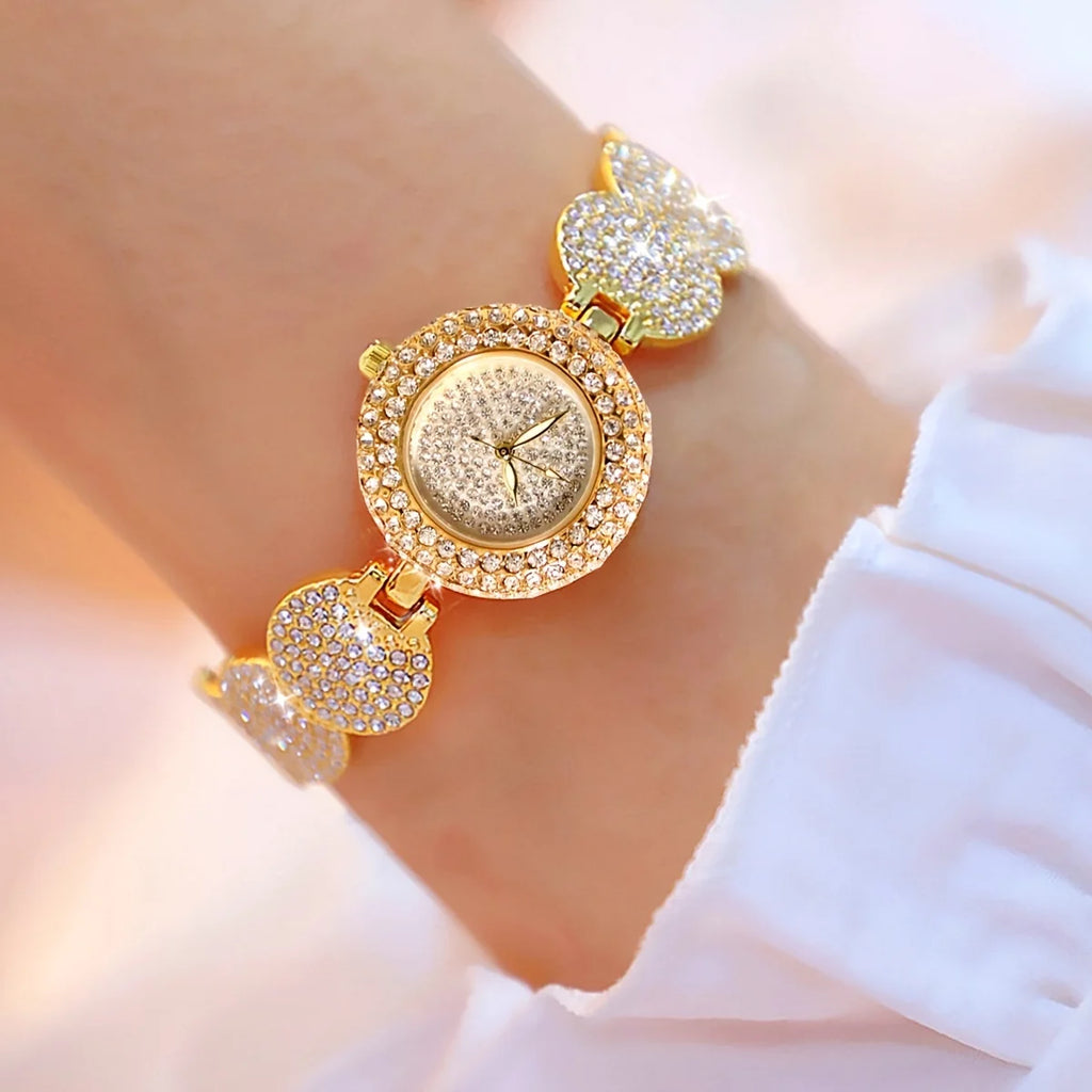 Women's Watch Luxury Rhinestone Quartz Bracelet Watch Sparkling Fashion Analog Party Dress Wrist Watch