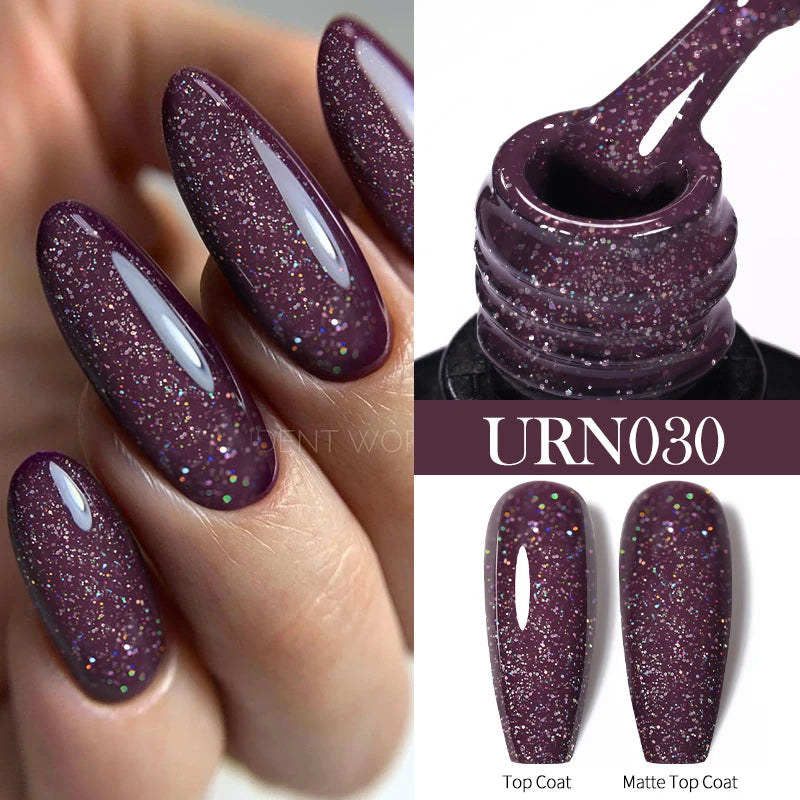 UR SUGAR 7.5ml Nude Glitter Color Nail Gel Polish Semi-permanent Varnish Soak Off Nail Art Base Top Coat UV LED Gel Manicure