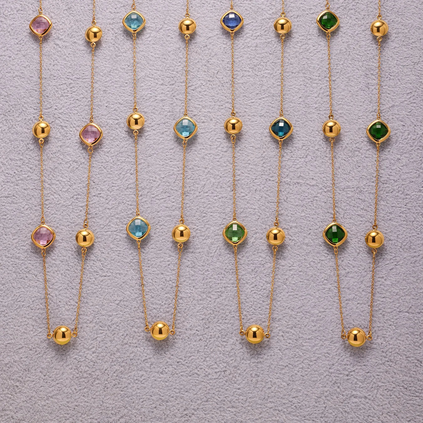 Nivora High Quality Multipcolor Glass Necklace For Women Stainless Steel Chain Charm Wedding Women Necklace Jewelry Accessory