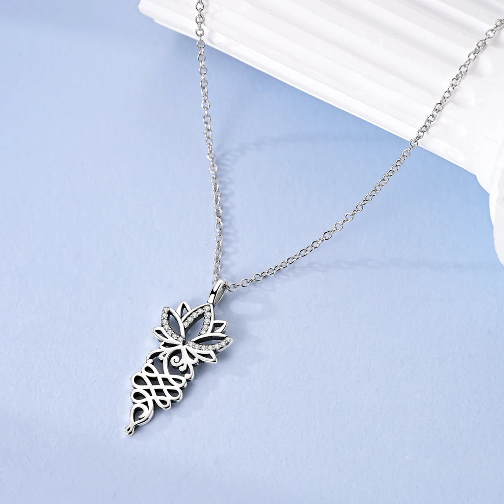 925 Sterling Silver Necklace Lotus Flower Hollow Out Simple Necklaces for Women Anniversary Birthday Jewelry Gift Female