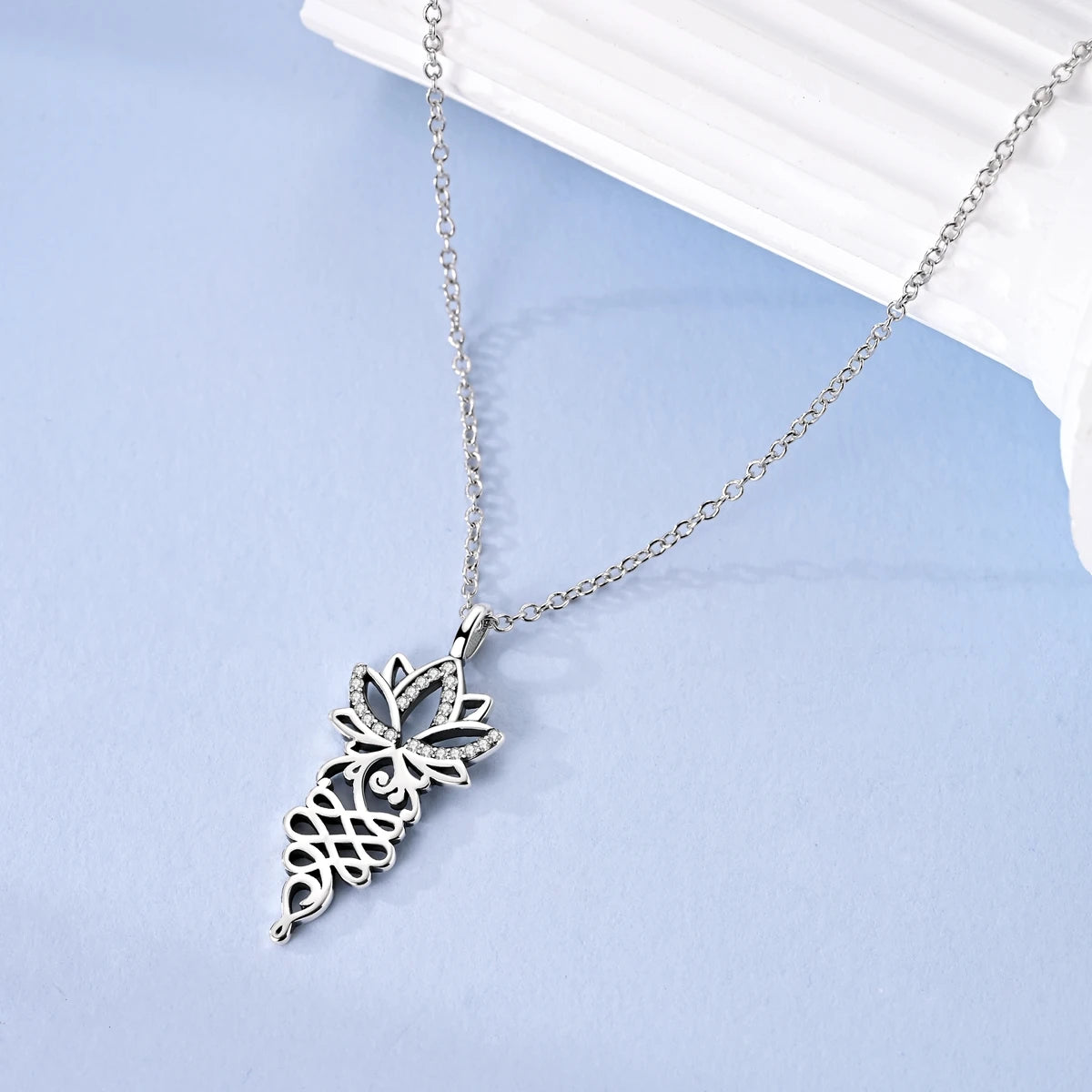 925 Sterling Silver Necklace Lotus Flower Hollow Out Simple Necklaces for Women Anniversary Birthday Jewelry Gift Female