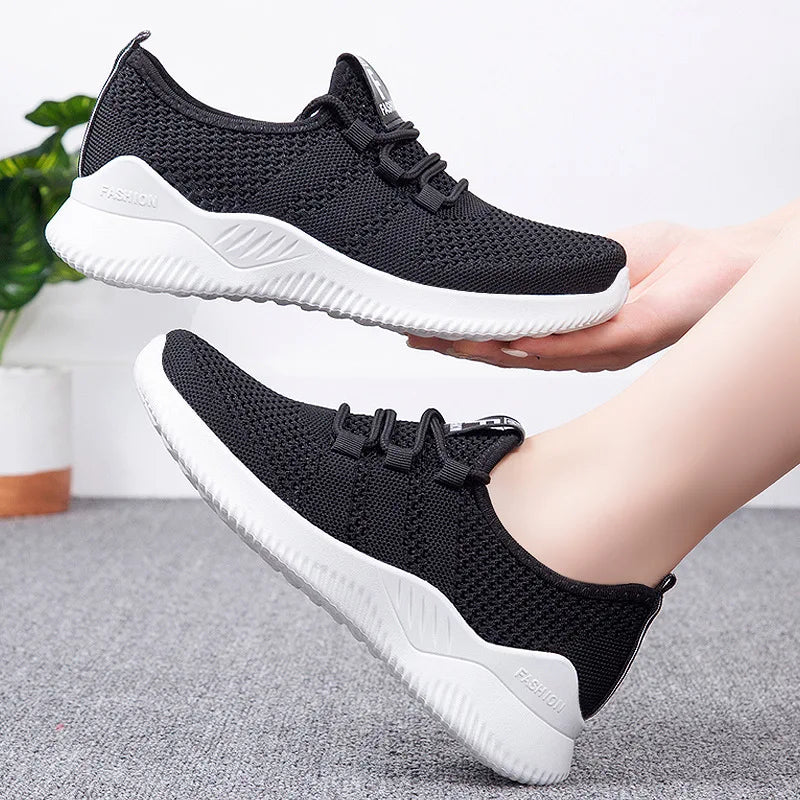 Spring Women Mesh Breathable Casual Shoes Woman Lace-up Vulcanized Shoes Ladies Platform Sneakers Female Shoes Zapatos De Mujer
