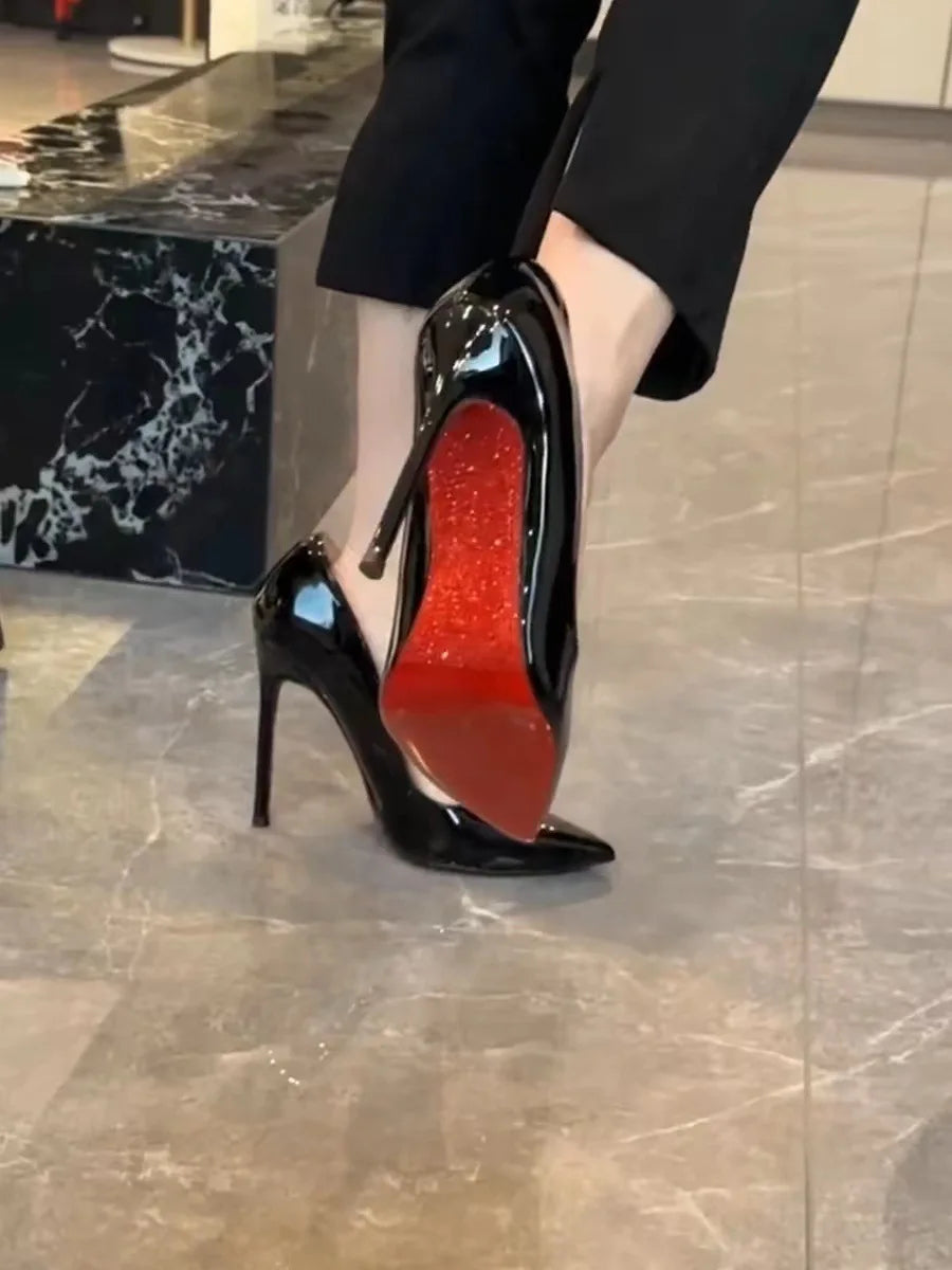 Fashion Temperament Woman Shoes 2025 Spring New Pointed High Heels Simple Shallow Mouth Women's Casual Leather Shoe Zapatos