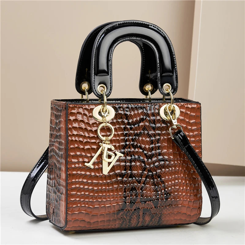 Fashion gradient high-grade alligator print women's handbag, texture all matching travel single shoulder crossbody bag