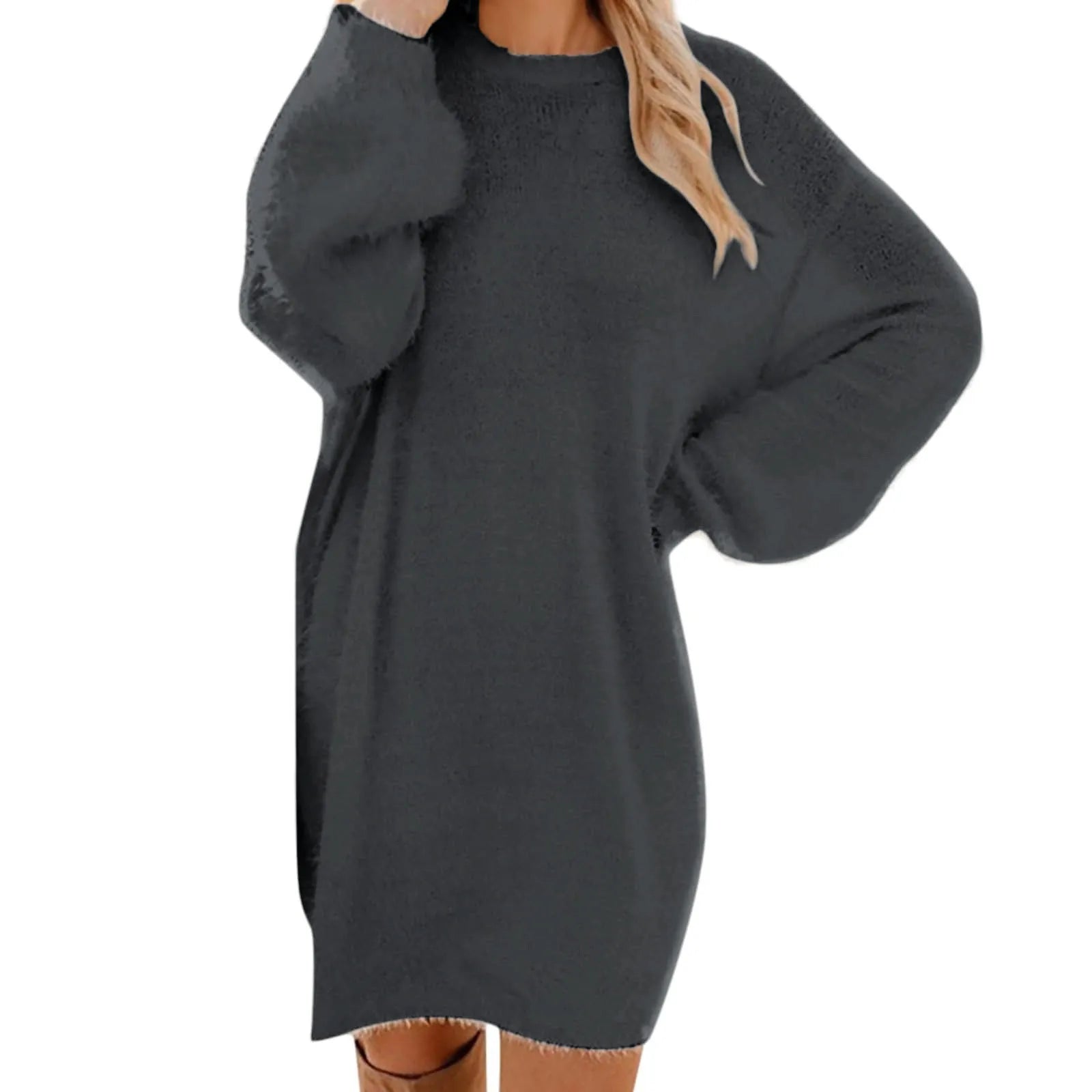 Women Sweater Dresses Autumn Winter Warm Turtleneck Pullovers Tops New Casual Long Sleeve Jumper Ladies Sweater Dress 2025