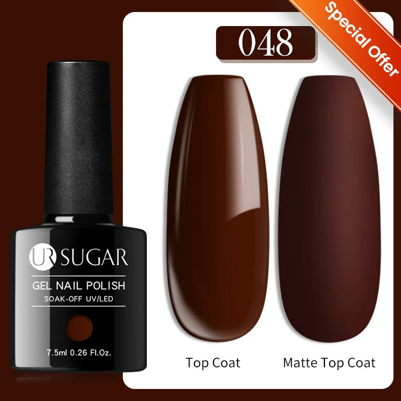 UR SUGAR 7.5ml Nude Glitter Color Nail Gel Polish Semi-permanent Varnish Soak Off Nail Art Base Top Coat UV LED Gel Manicure