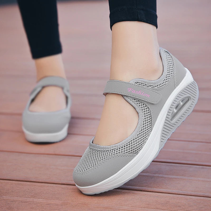 Women's Mesh Breathable Loafers Sneakers Solid Color Front Summer Walking Casual Shoes