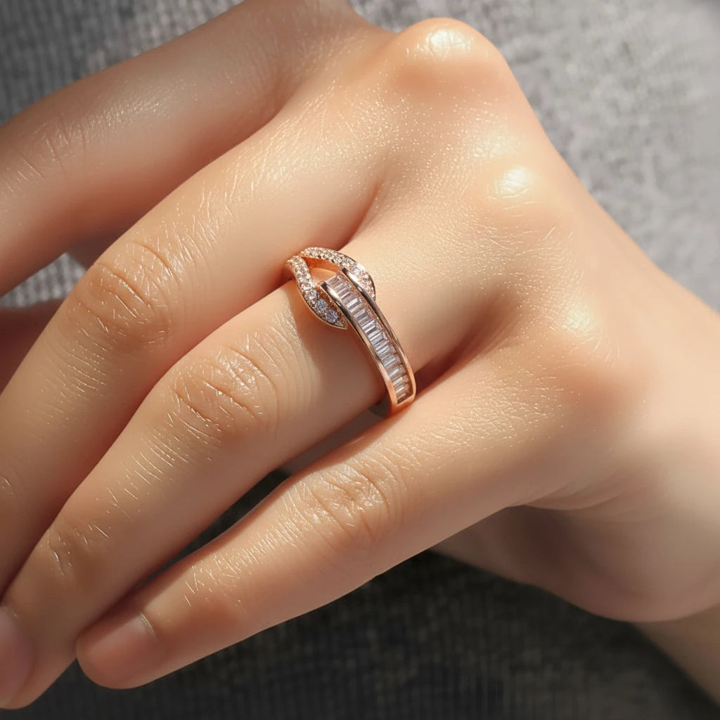 WDM Zircon Open Cubic Geometric Creative Design For Women Adjustable Finger Couple Rings Femme Wedding Jewley Party Gift