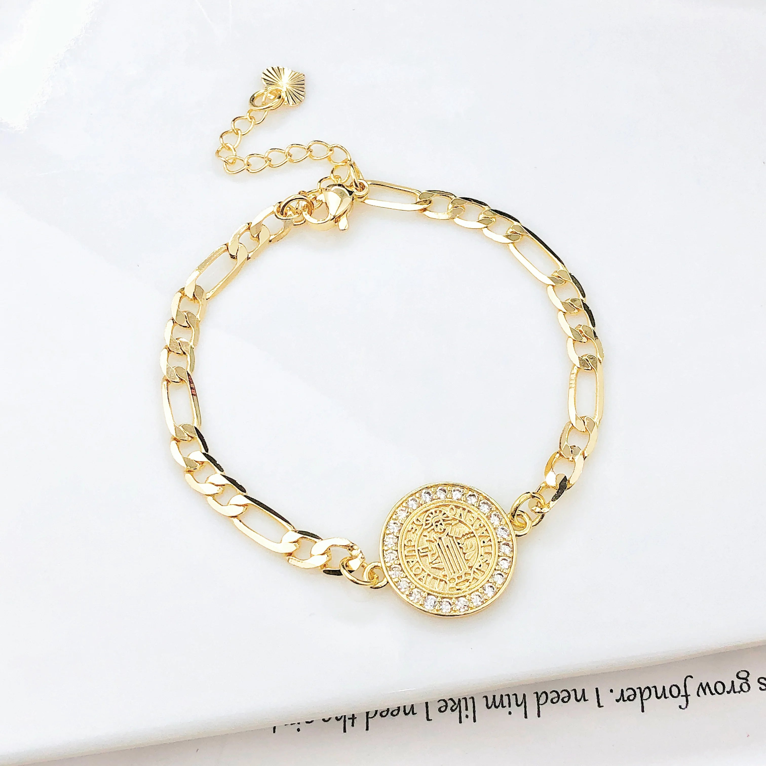 Fashion Men Women Religious Figure Adjustable Bracelet High-Quality Party Gold-Plated Zircon Jewelry for Daily Wear