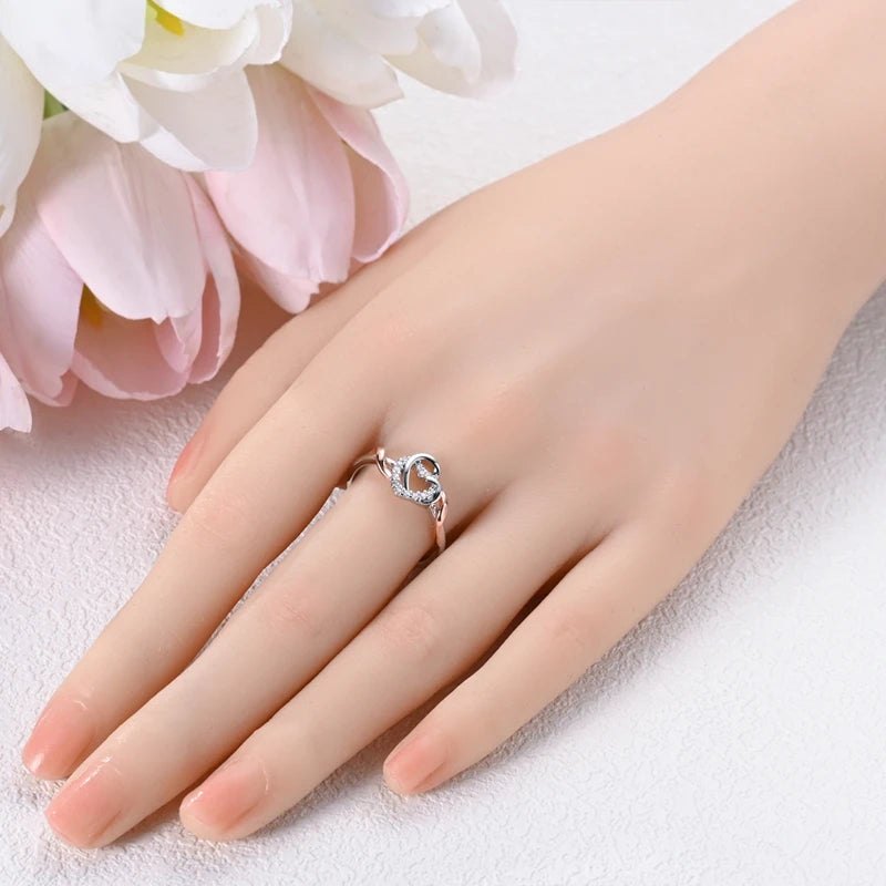 Rings Original 925 Sterling Silver Rings Bow Heart Sun Moon Star Zircon Rings For Women Jewelry Birthday Anniversary Gifts