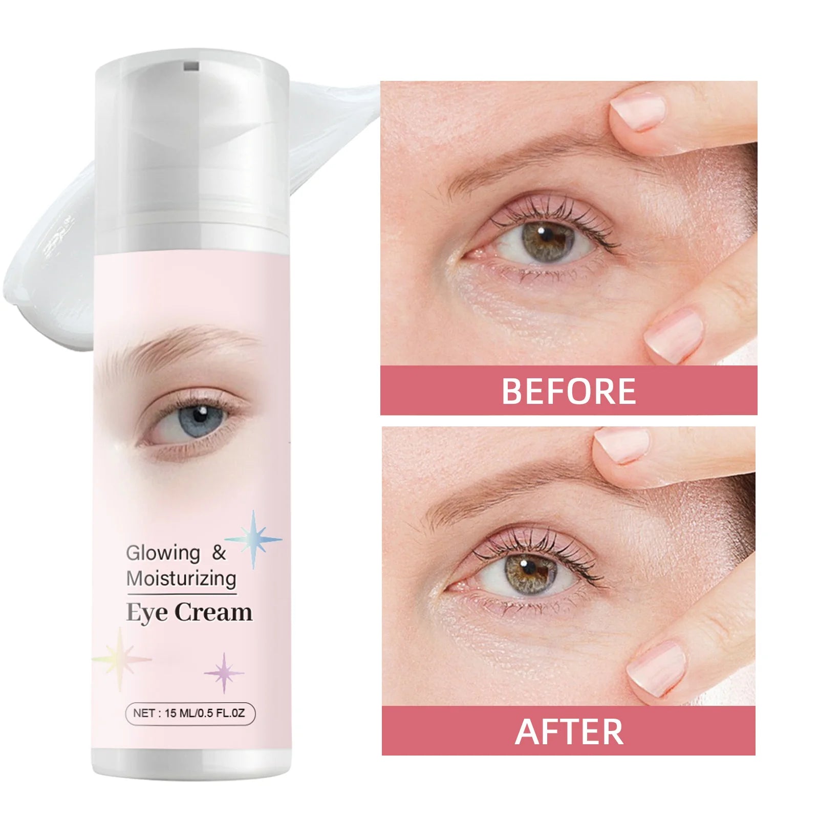 Glowing & Moisturizing Eye Cream - Dark Circle & Fine Line Reduction, Hydrating Eye Treatment with Hyaluronic Acid & Centella