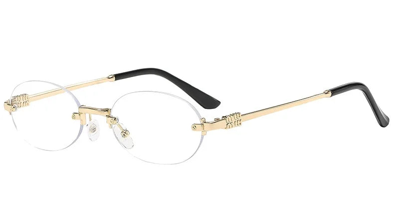 Frameless Oval Personality Sunglasses Luxury Brand Ins Style Summer Sun Protection Sunglasses High-End Fashion Sunglasses UV400