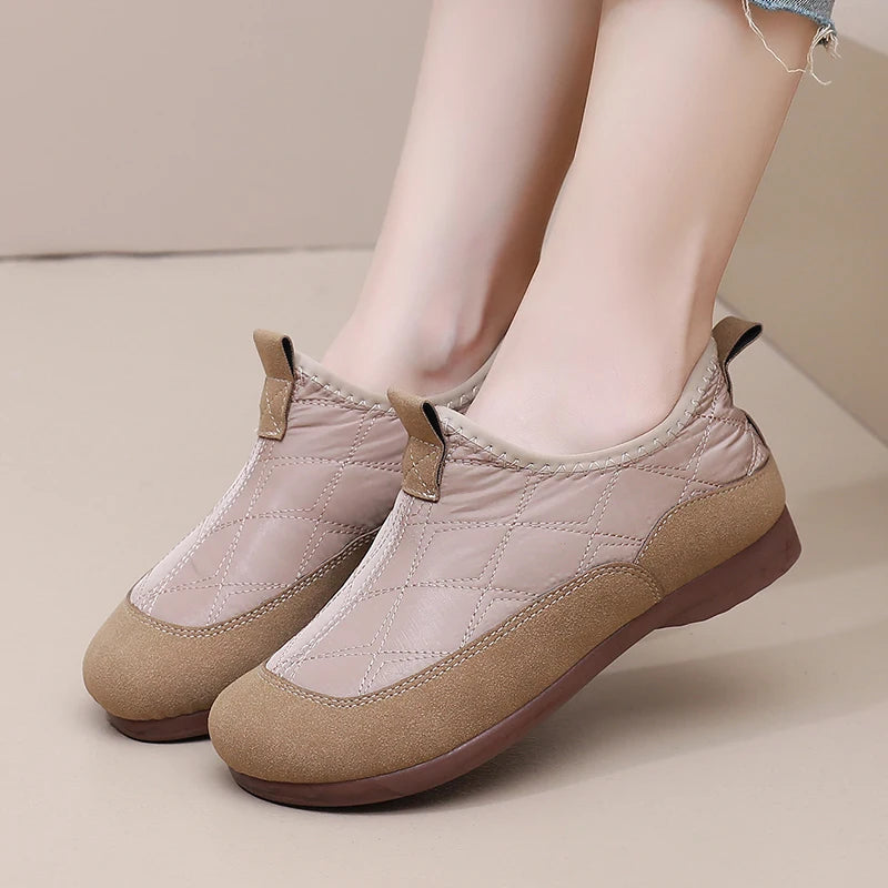 Winter Ladies Cotton Boots Soft Bottom Lightweight Comfortable Warmth Insulation New 2025 Style Women's Shoes Free Shipping