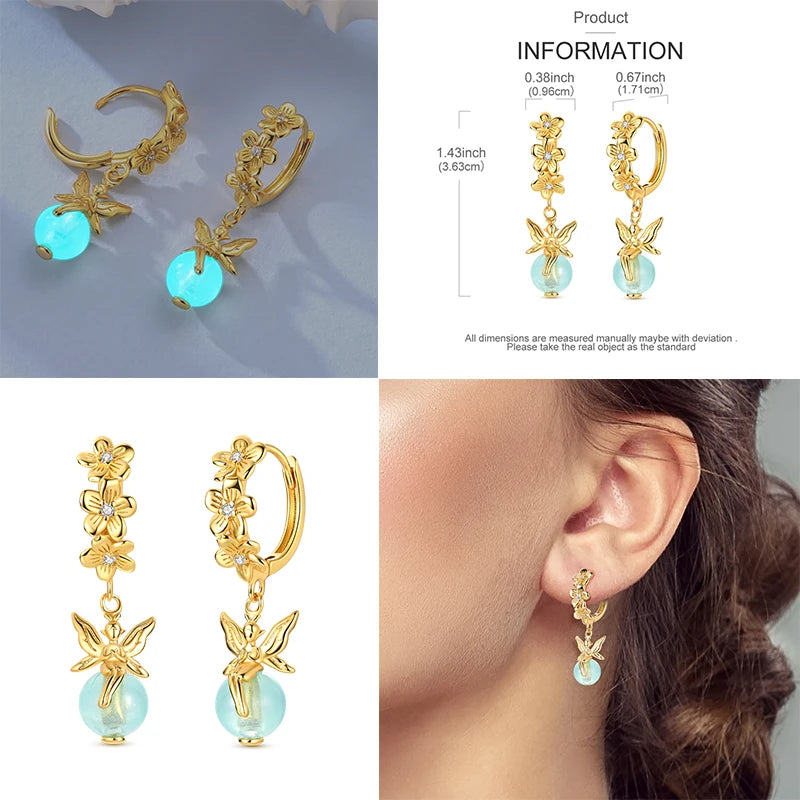 Ladies' Gold Earrings 925 Pure Silver Tree of Life Earrings, Birthday, Wedding, Engagement Party Fashion Jewelry Gifts 2025 New