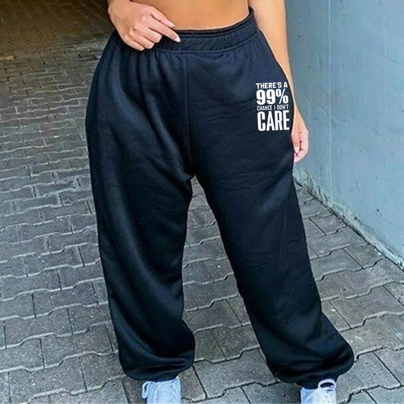 There's A 99% Chance I Don't Care - 99% Sweatpants Solid Drawstring Pants for Everyday Leisure and Sport