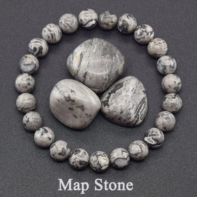 Genuine Tree Patterned Agates Beads Bracelet Woman Real Natural Moss Agates Bracelets Man Energy Stones for Healing Fengshui