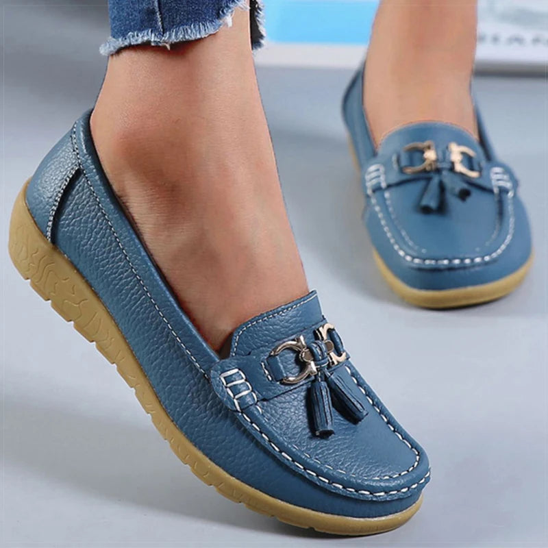 Women Shoes Nurse Loafers Shoes Classics Flats Zapatos Mujer Comfortable Flat Shoes Women White Casual Leather Women's Footwear