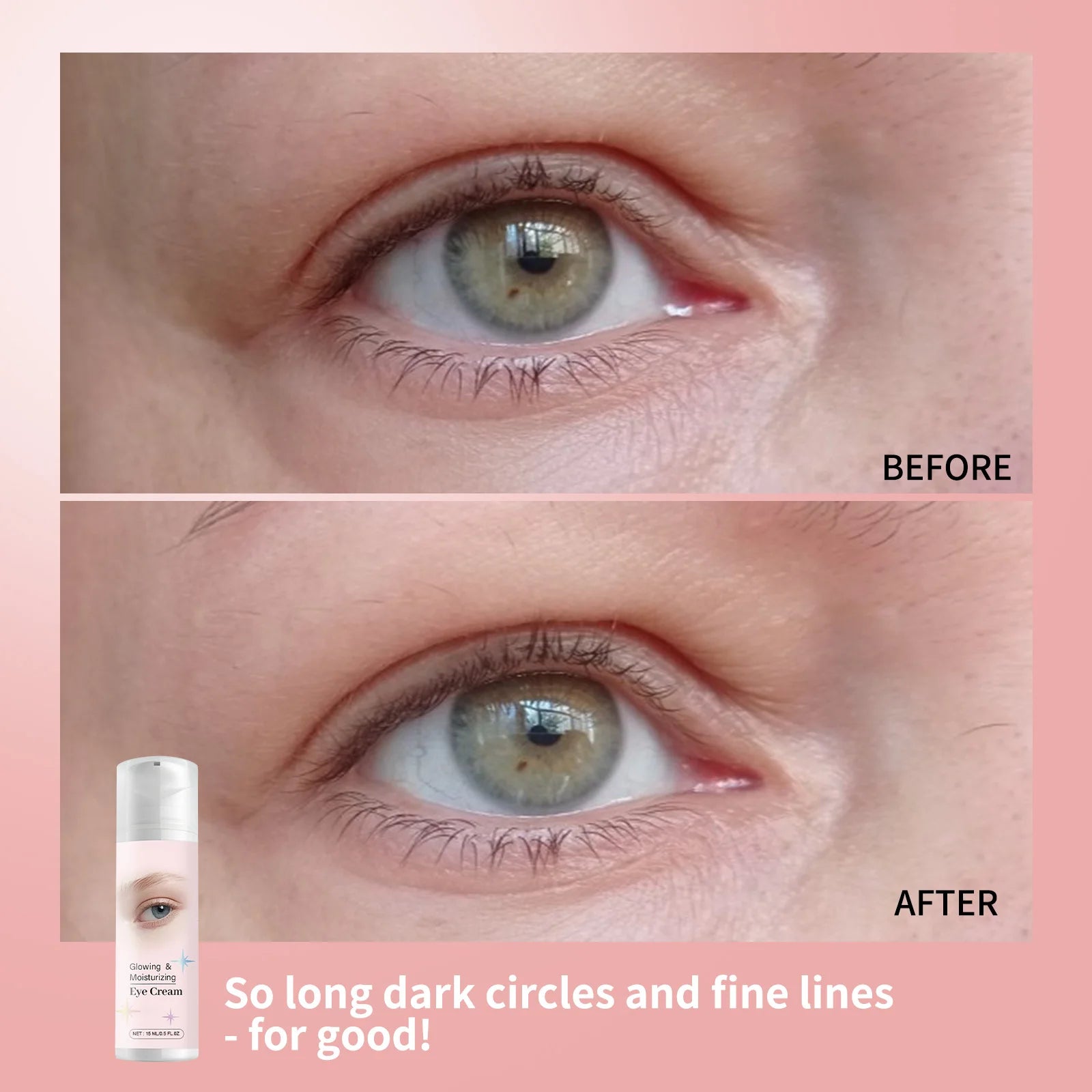 Glowing & Moisturizing Eye Cream - Dark Circle & Fine Line Reduction, Hydrating Eye Treatment with Hyaluronic Acid & Centella