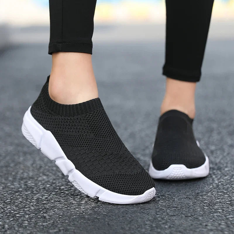 Sneakers Women Shoes Knitting Sock Sneakers Women Slip On Laides Walking Shoes for Woman Loafers Flats Tenis Famela Plus Size