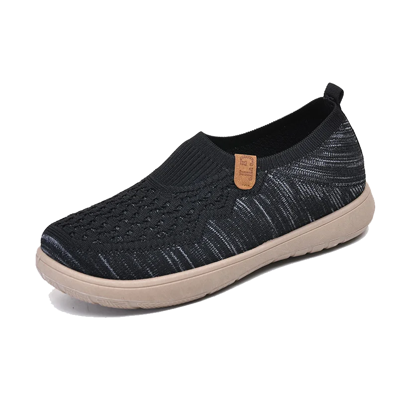 Spring Casual and Fashionable Slip-On Middle-Aged and Elderly Mother's Shoes, Flat-Soled, Comfortable and Not Tiring, Lightweight and Breathable Sports Shoes for Women