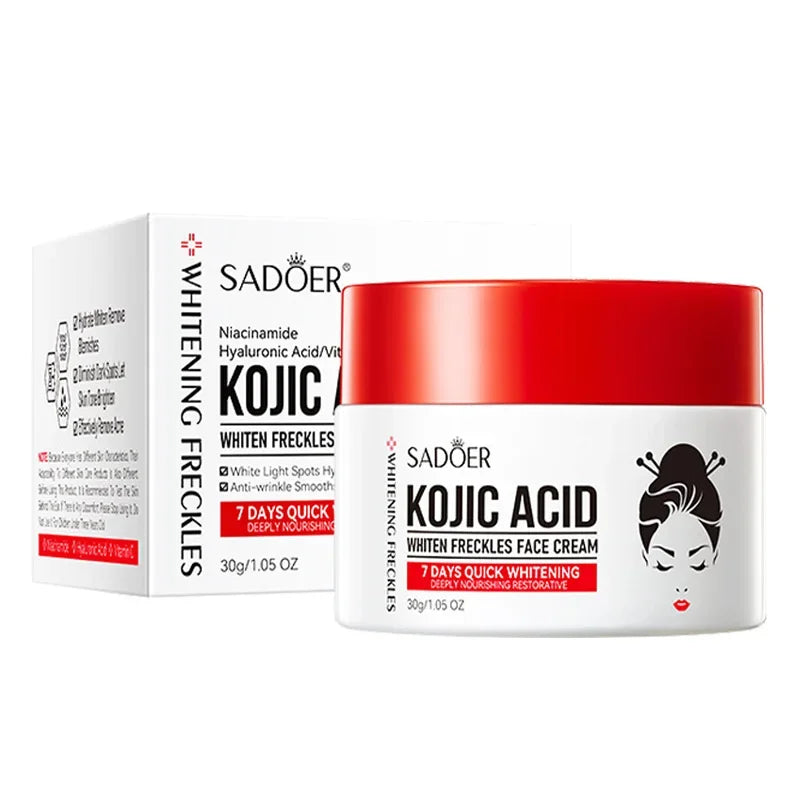SADOER Kojic Acid Skin Care Sets Moisturizing Freckle Removing Face Cream Anti Dark Circles Eye Cream Travel Size Skin Care
