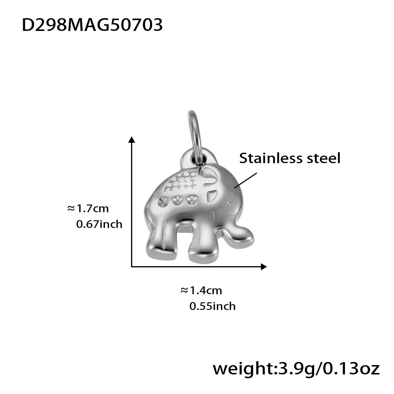 Nivora Stainless Steel Little Bear Heart Zircon Elephant Drop Pendant Bangles For Women Wrist Wedding Fashion Bracelets Jewelry