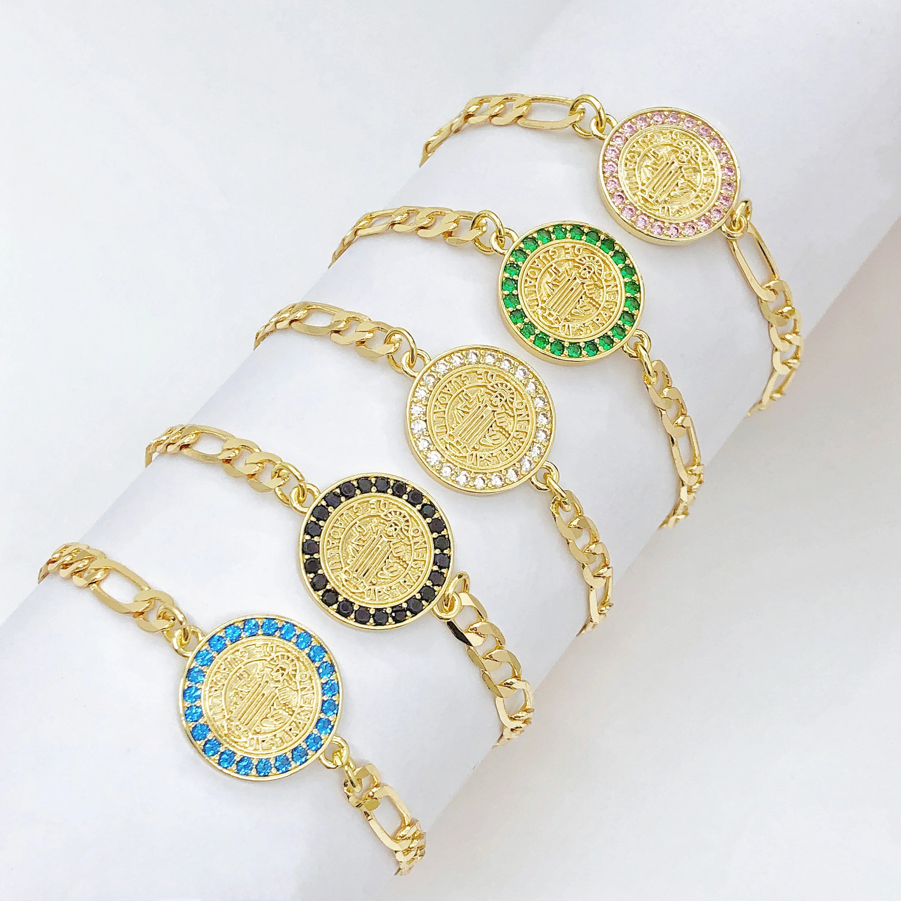 Fashion Men Women Religious Figure Adjustable Bracelet High-Quality Party Gold-Plated Zircon Jewelry for Daily Wear