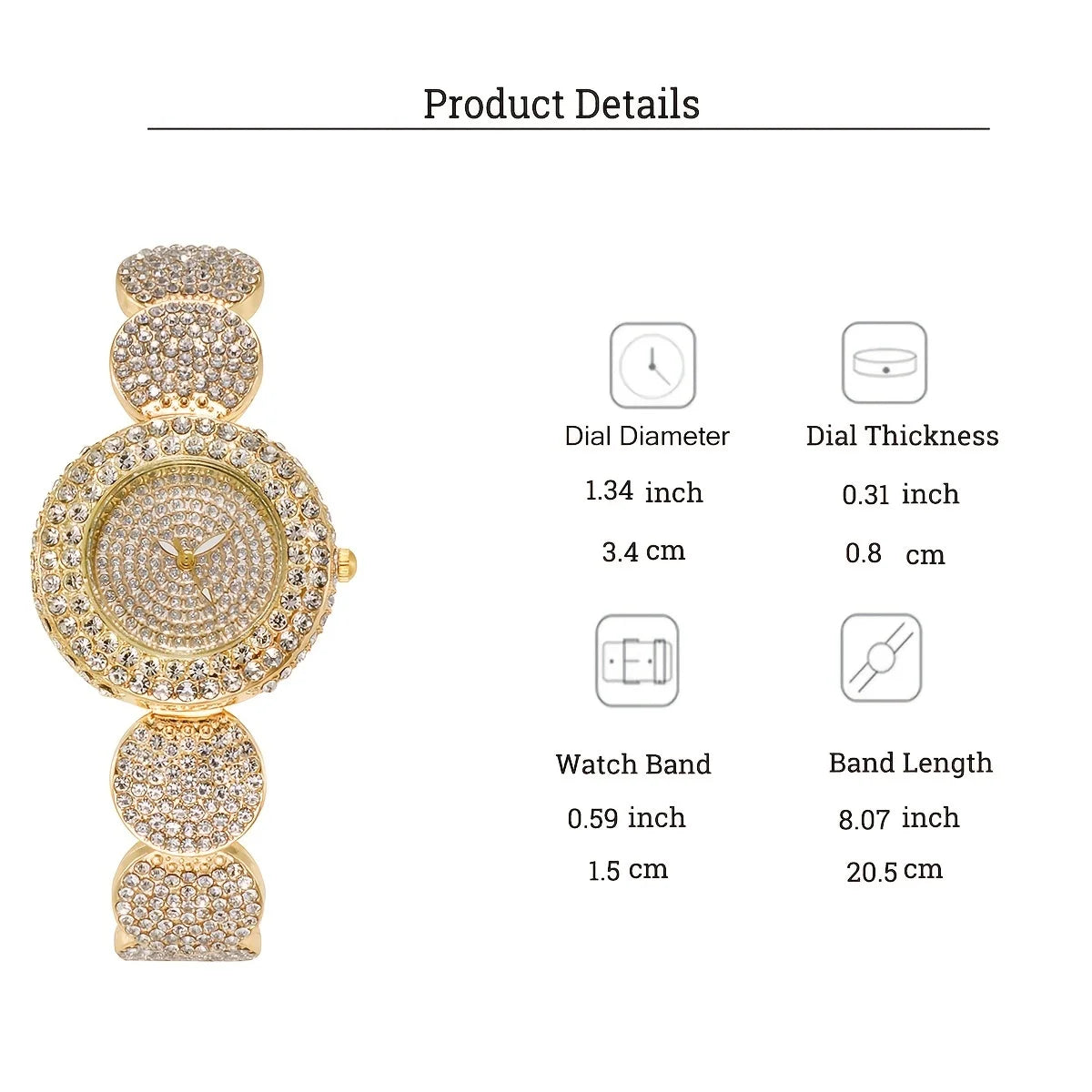 Women's Watch Luxury Rhinestone Quartz Bracelet Watch Sparkling Fashion Analog Party Dress Wrist Watch
