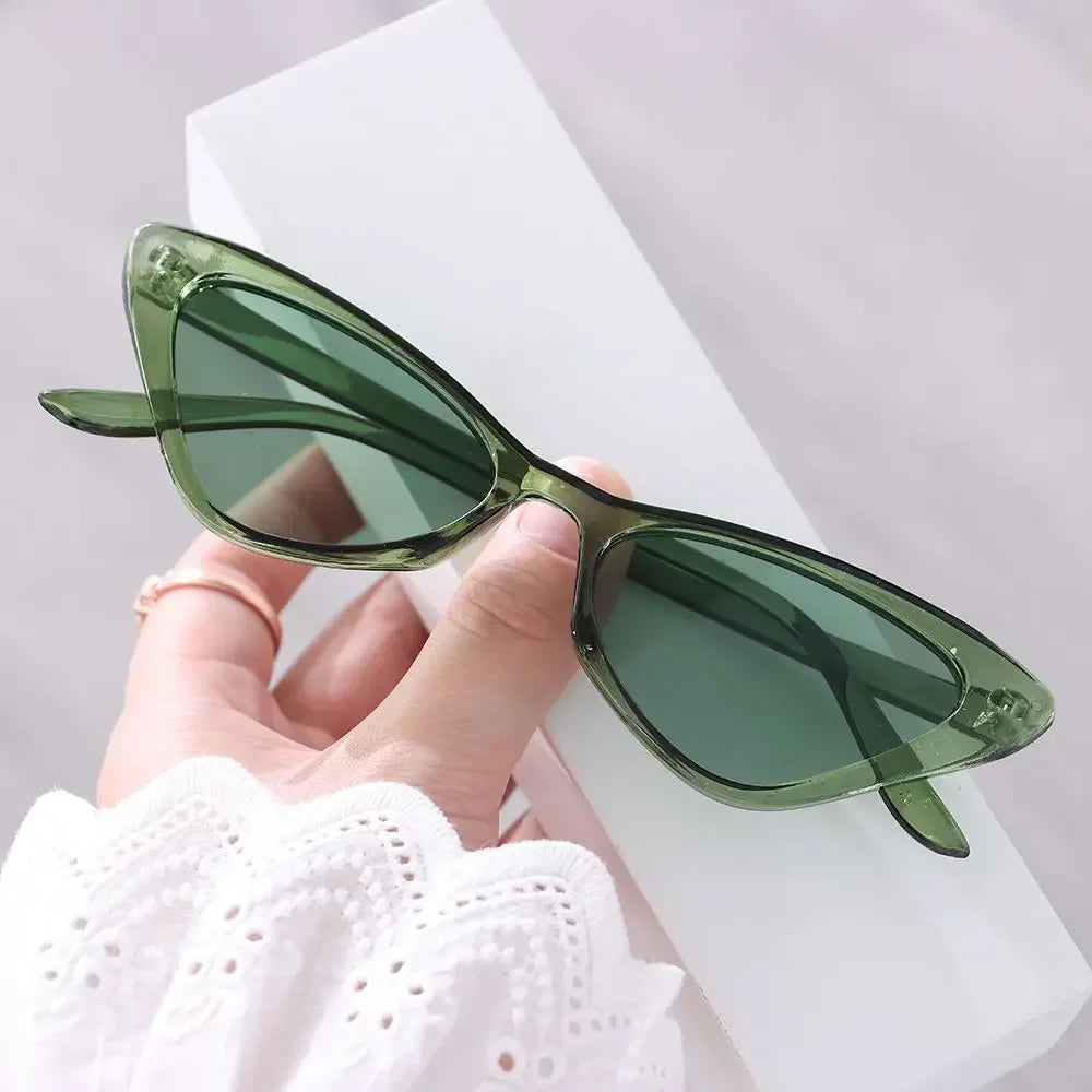Vintage Small Cat Eye Sunglasses for Women Trendy Half-frame Sun Glasses UV400 Fashion Shades Eyewear Summer Anti UV Sunglasses