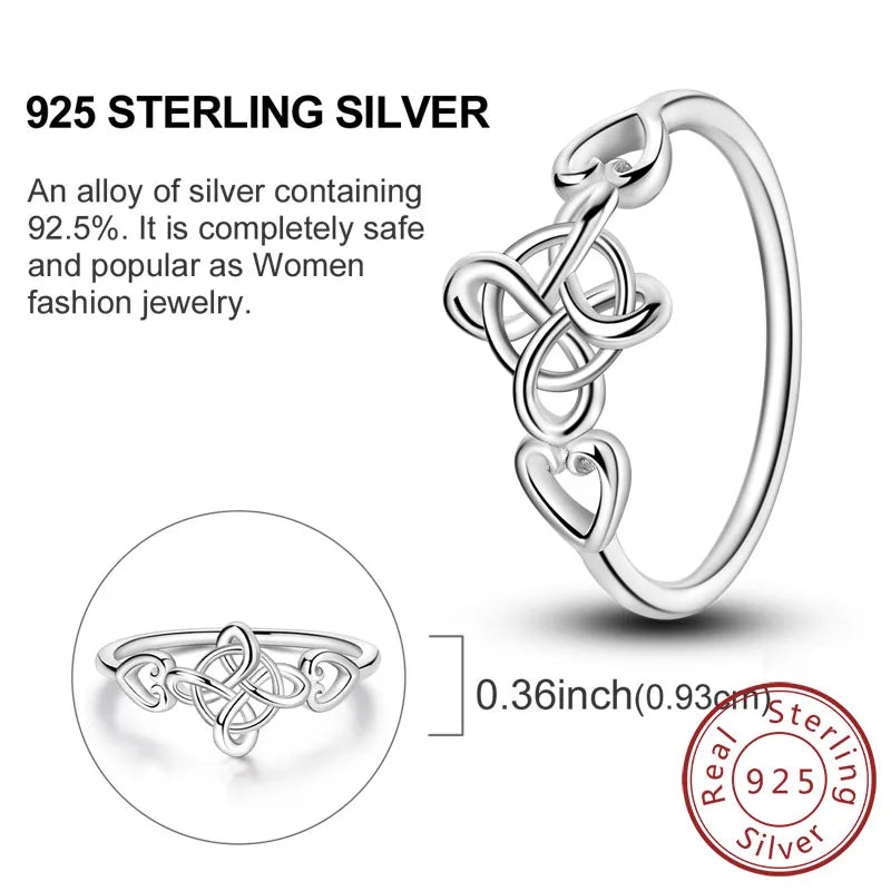 Rings Original 925 Sterling Silver Rings Bow Heart Sun Moon Star Zircon Rings For Women Jewelry Birthday Anniversary Gifts