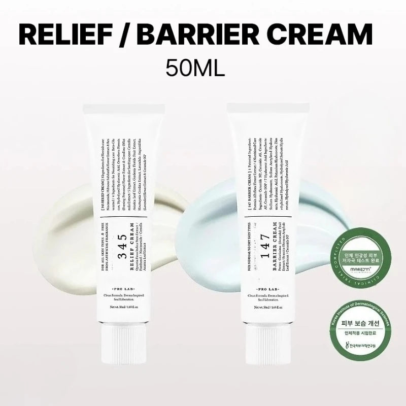 Korean 345 Relief Cream and 147 Barrier Cream Daily Skin Barrier Care Niacinamide Moisturize Cream Deep Hydrating Face Care 50ml
