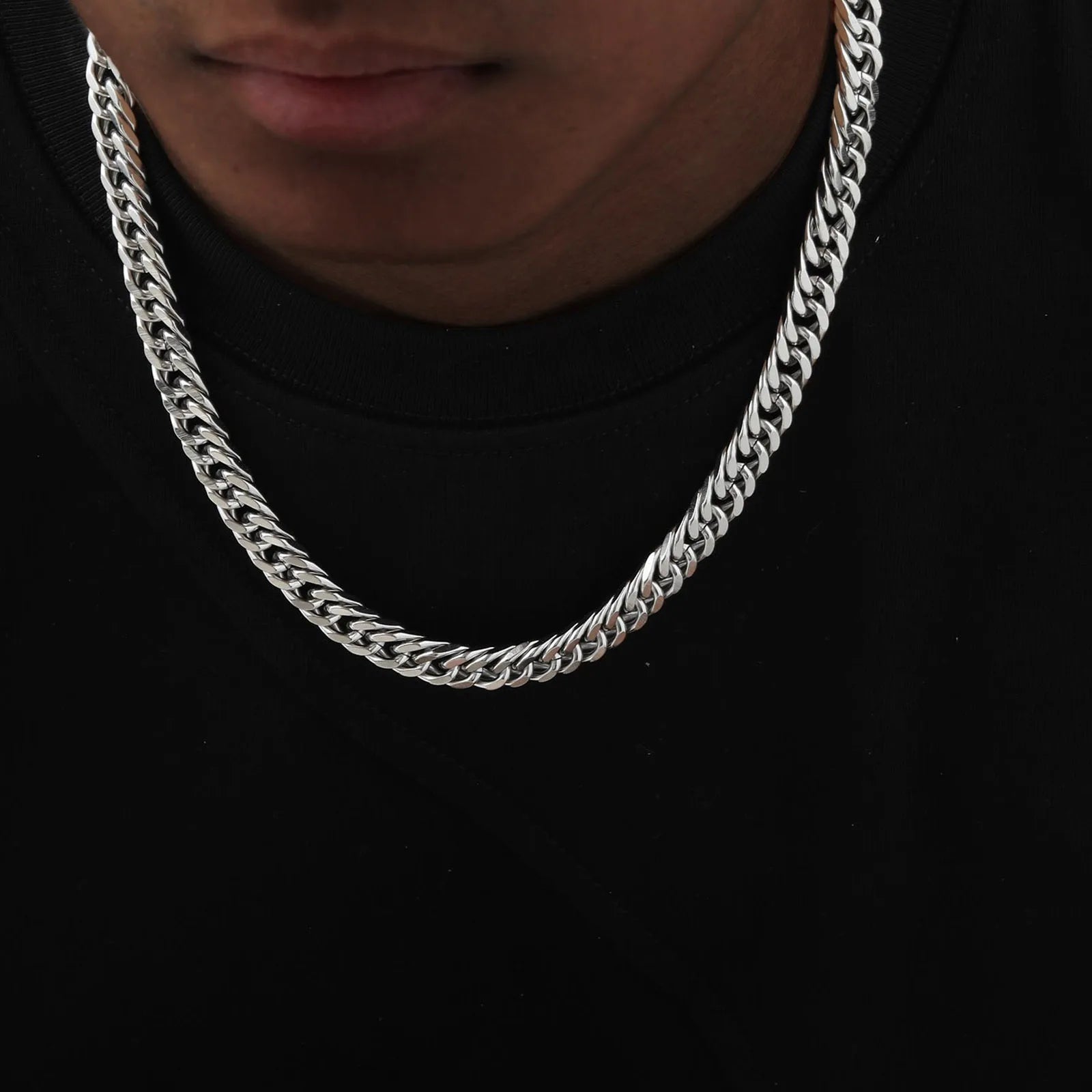 3/5/7/9mm Chunky Cuban Chain Necklaces for Men Boys,Waterproof Stainless Steel Silver Color Chain,Hip Hop Classic Jewelry Gift