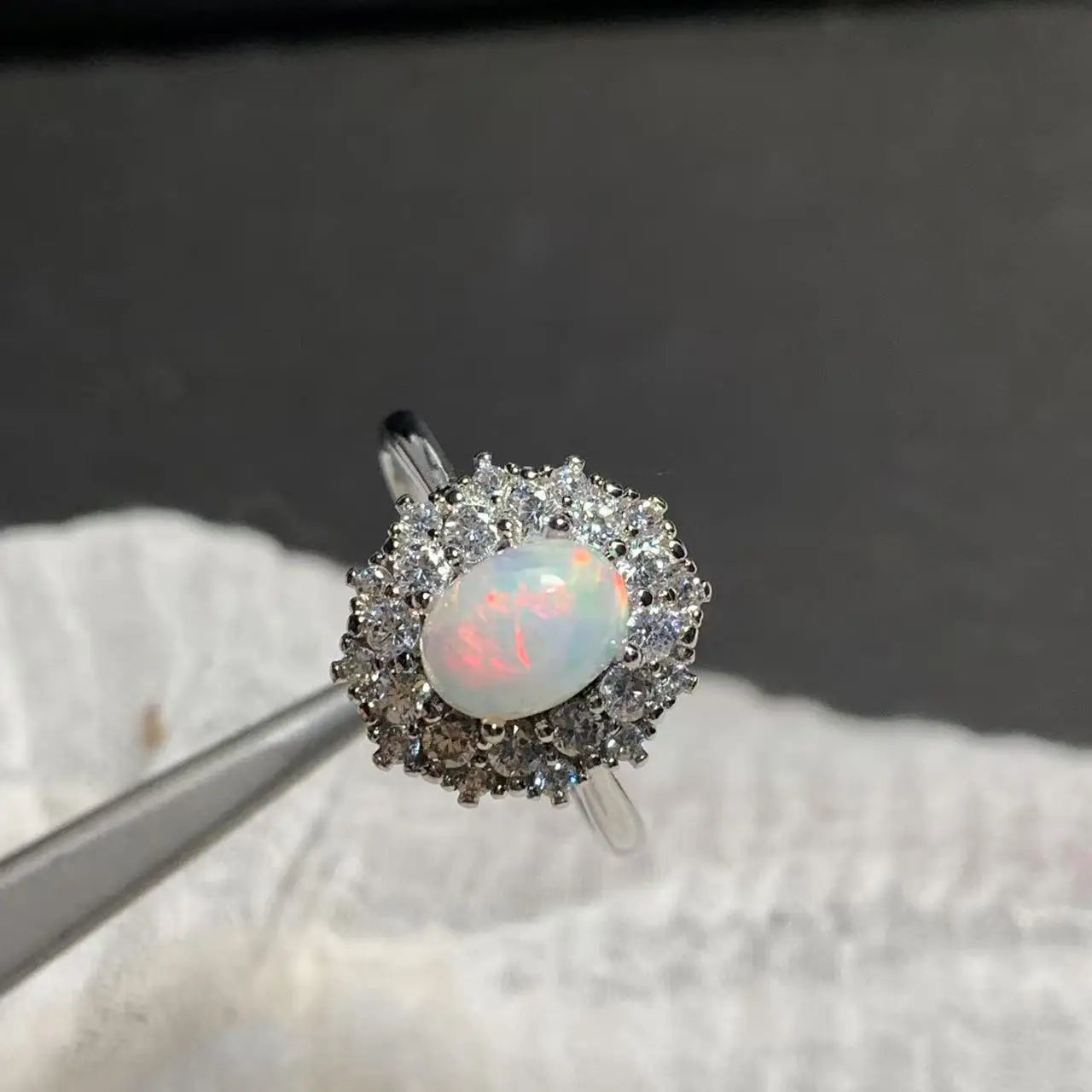 8*6MM Natural Opal Ring Adjustable Female Ring Jewelry for Women Gift Wholesale High Quality Vintage Fine