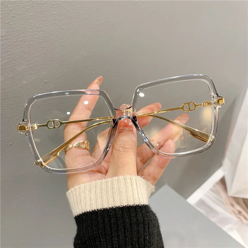 GM LUMIAS Fashion Oversized Square Eyewear Women Retro Chic Blue Light Bloking Glasses Trendy Brand Design Decor Optical Frames