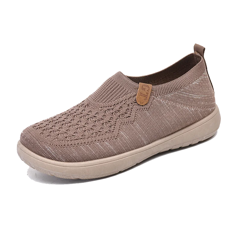 Spring Casual and Fashionable Slip-On Middle-Aged and Elderly Mother's Shoes, Flat-Soled, Comfortable and Not Tiring, Lightweight and Breathable Sports Shoes for Women
